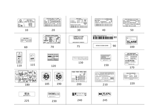 Identification Plate, Information Sign for 2014 Mercedes-Benz E400 #0