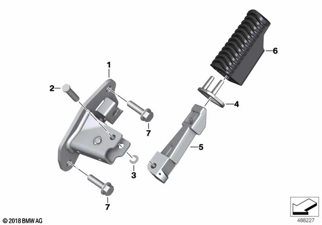 46718558604 - : Footrest Plate, Rear Right for BMW-Motorrad Image