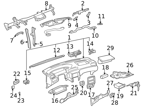 Instrument Panel for 1999 Toyota Camry #0