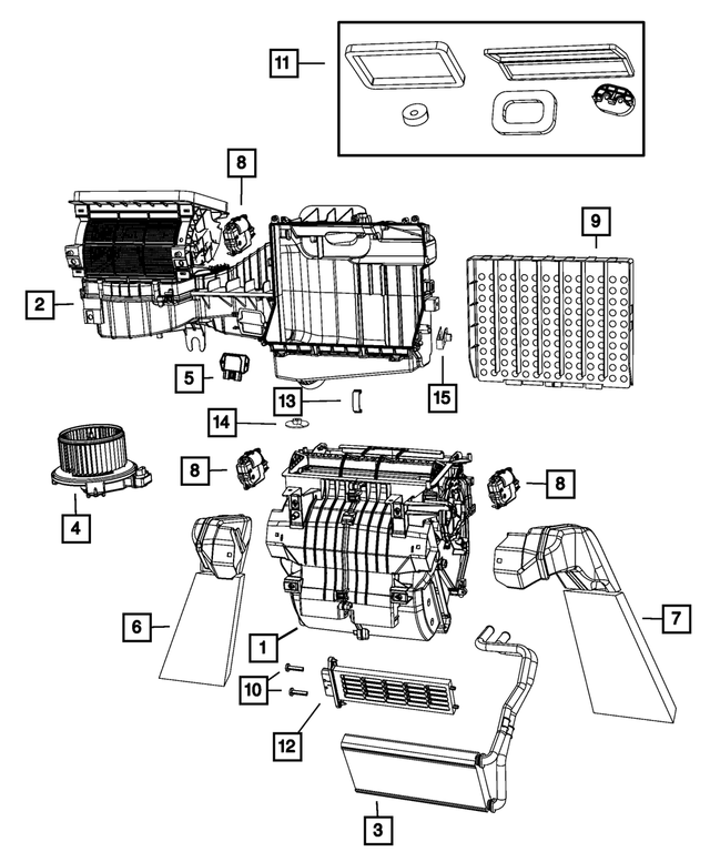 55111300AB - Air Conditioners and Heaters: Floor Distribution Duct for Mopar Image