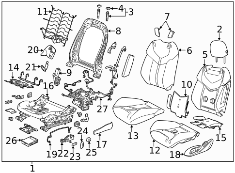 Driver Seat Components for 2022 Chevrolet Silverado 1500 LTD #12