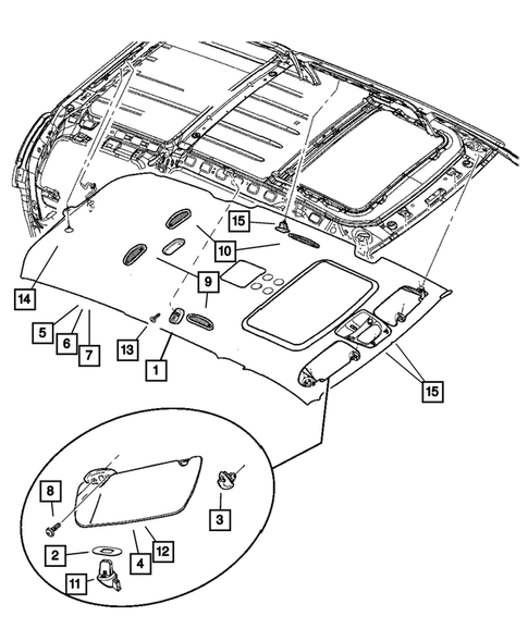 Headliners-Visors-Assist Straps for 2009 Dodge Durango #0