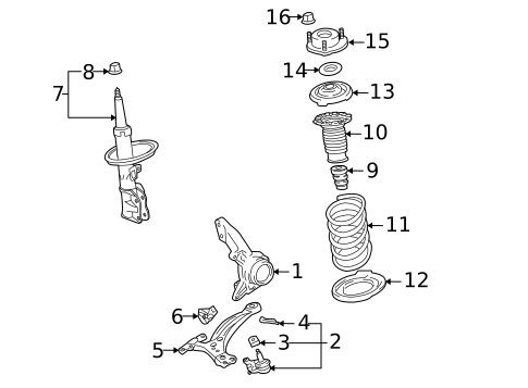 Suspension Components for 2013 Toyota Highlander #2