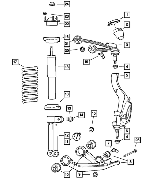 Front Suspension, Strut and Cradle for 2008 Dodge Nitro #0