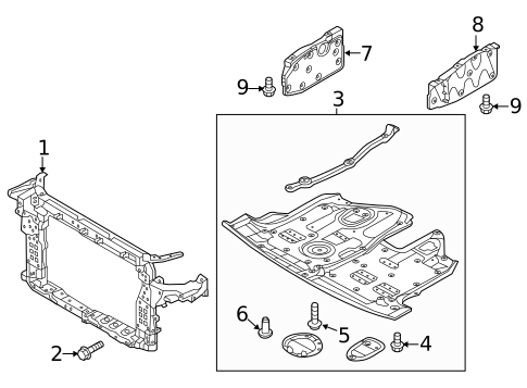 Radiator Support for 2017 Hyundai Santa Fe #0