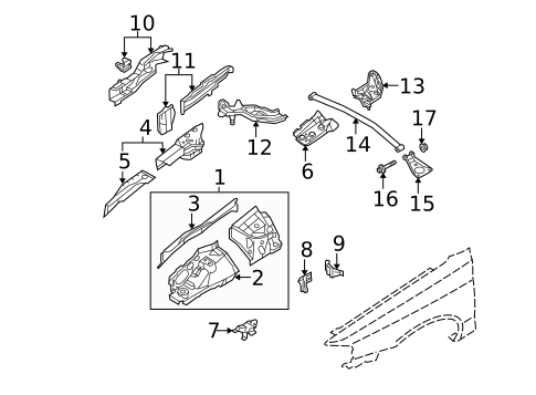 Structural Components & Rails for 2002 Nissan Sentra #0