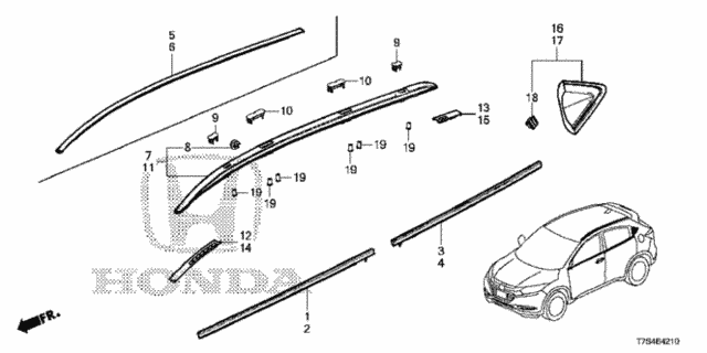 Molding - Roof Rail for 2019 Honda HR-V #0