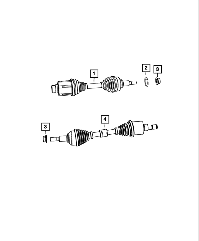 52123724AB - Front Wheel Drive; Differential and Drive Line: Front Drive Shaft, Right for Mopar Image