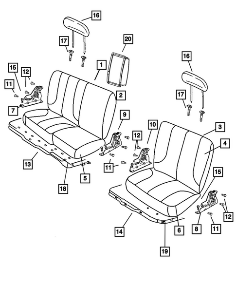 Rear Seats - Second Row for 2012 Ram 2500 #4