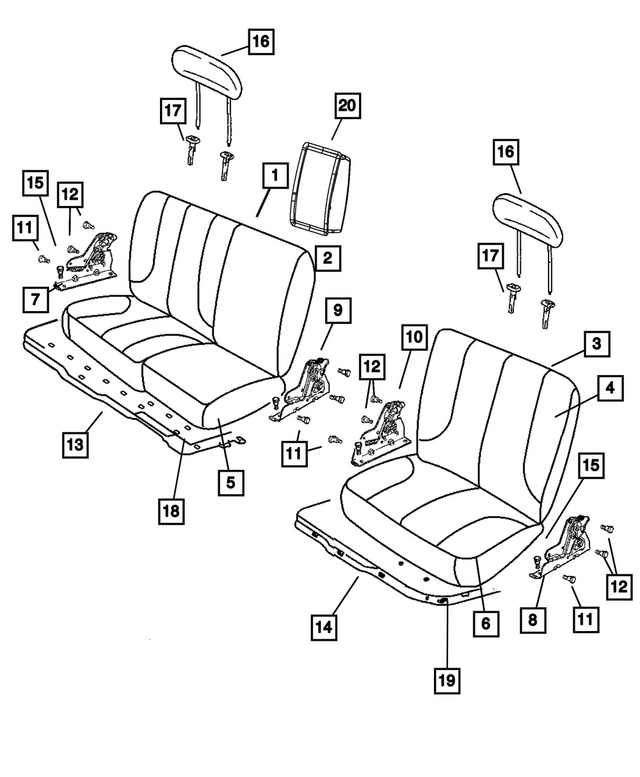 68050822AA - Interior Trim: Seat Back Foam for Mopar Image