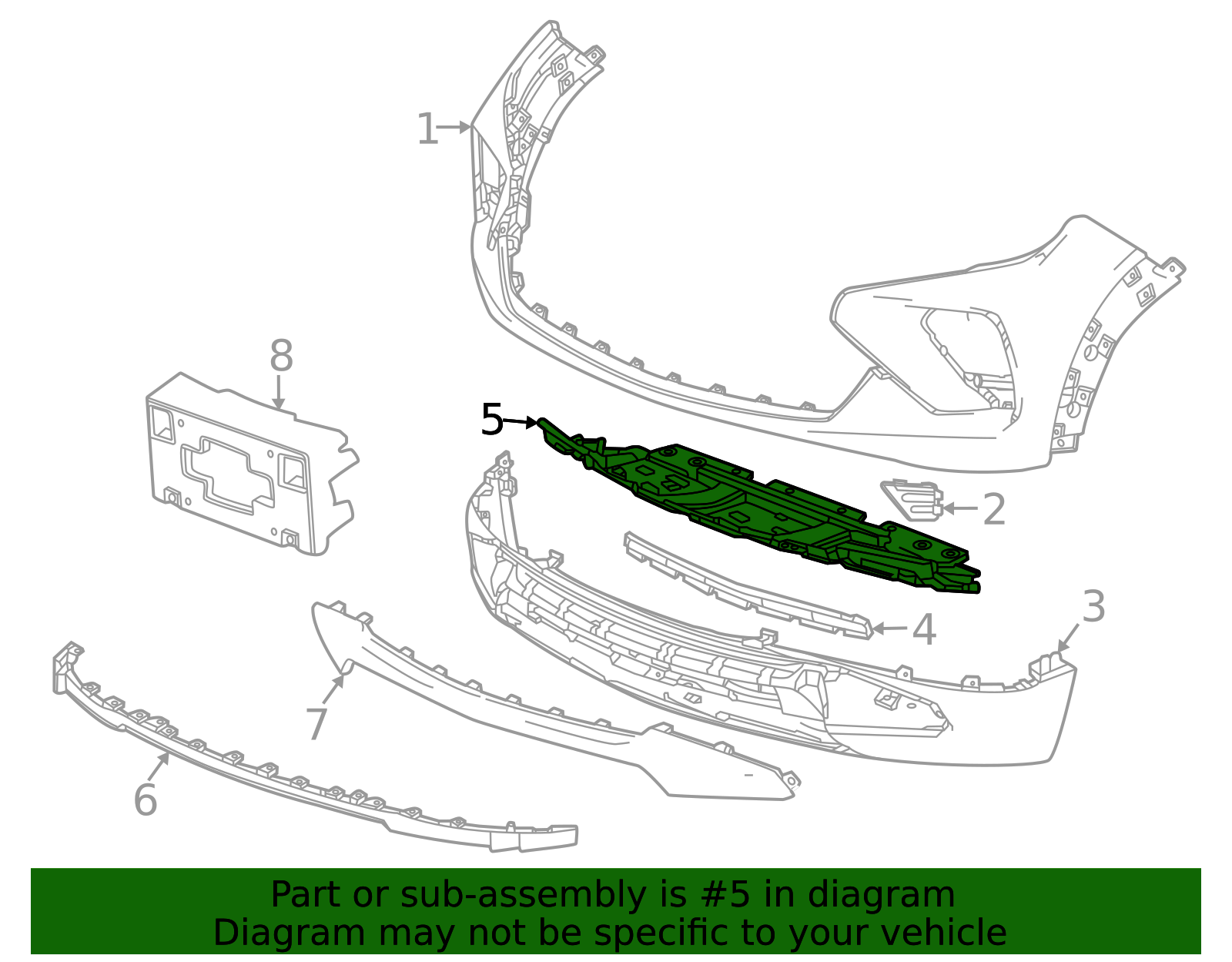 2024-2026 Chevrolet Trailblazer Front Bumper Fascia Lower Stiffener ...