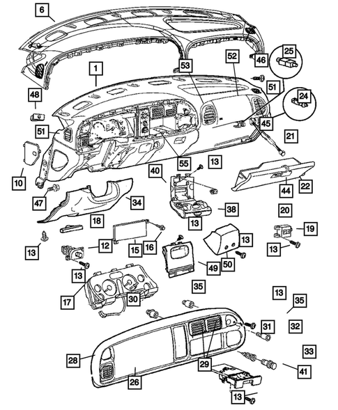 Instrument Panel for 2001 Dodge Ram 2500 #1