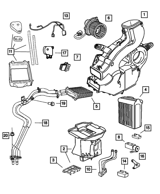 68064307AB - Air Conditioning &amp; Heater: Air Conditioning Evaporator for Mopar Image