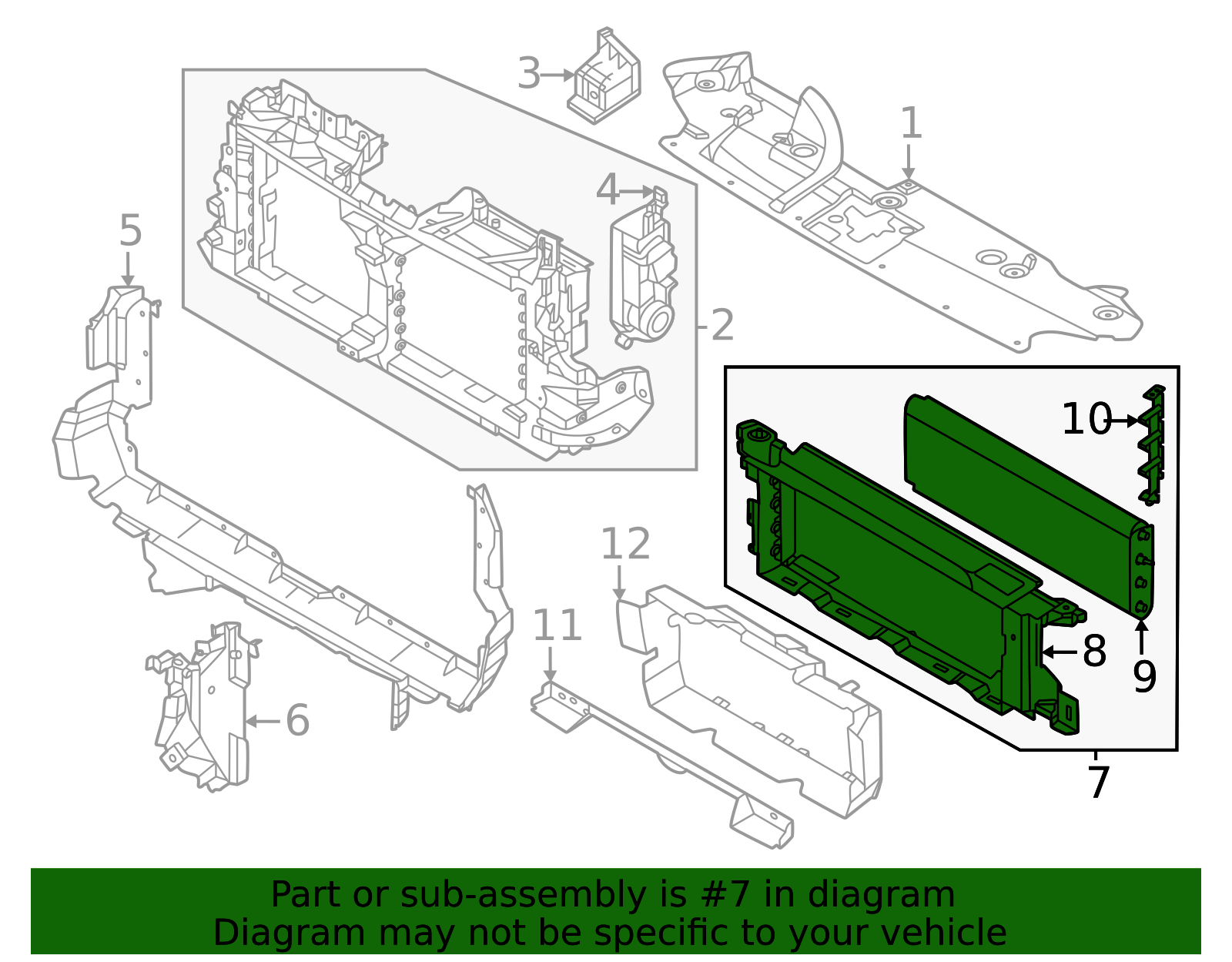 Shutter Vane Radiator Radiator Shutter Assembly MB3Z-8K120-B | TascaParts.com