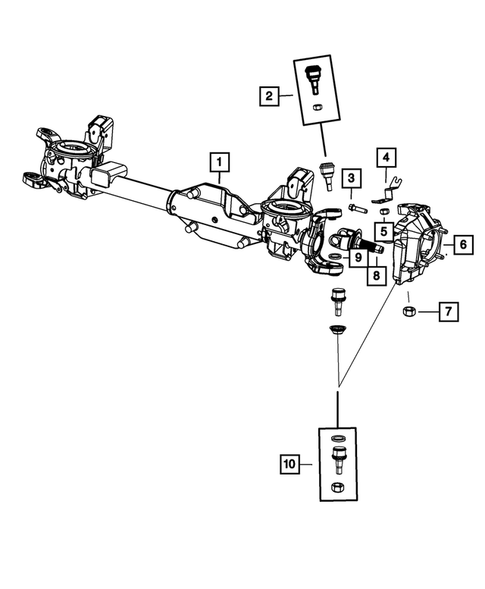Front Axle; Housing for 2008 Dodge Ram 3500 #0