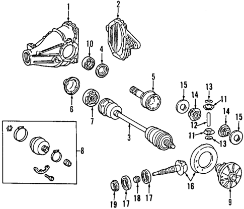 Rear Axle for 2002 Mercedes-Benz CLK430 #0