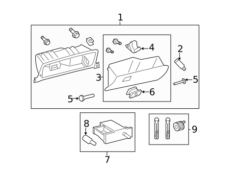 Glove Box for 2008 Toyota Avalon #0