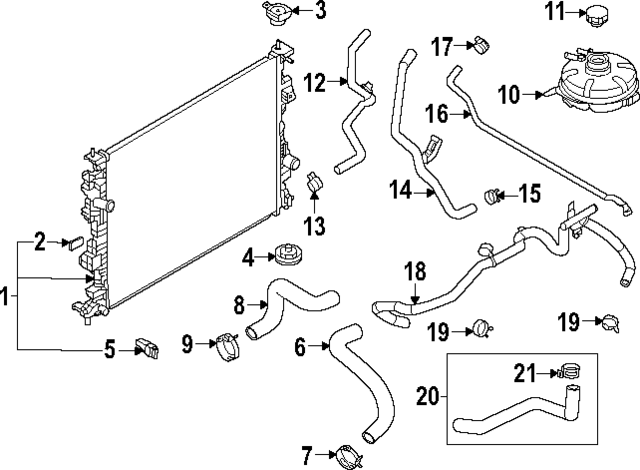 PZ1Z8C289B - Engine: Inlet Hose for Ford: Bronco Sport, Escape Image