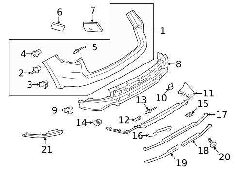 Bumper & Components - Rear for 2020 Porsche Cayenne #0