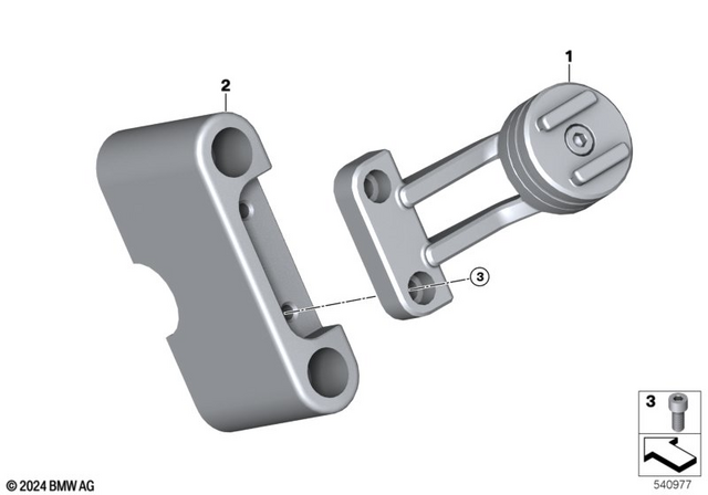 32715A87C75 - Steering: Clip Mount, Upper Left -  for BMW-Motorrad Image