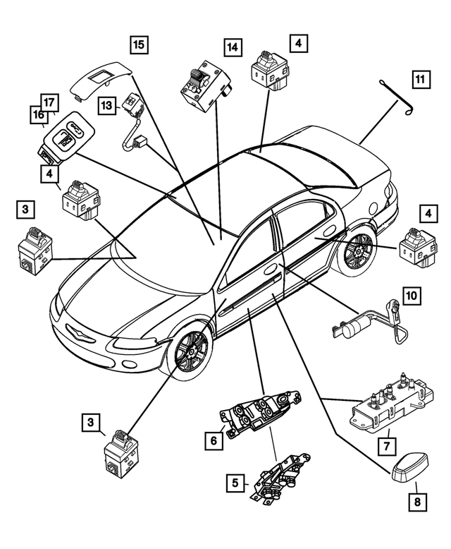 4602463AA - Electrical: Door Lock Switch for Mopar Image image