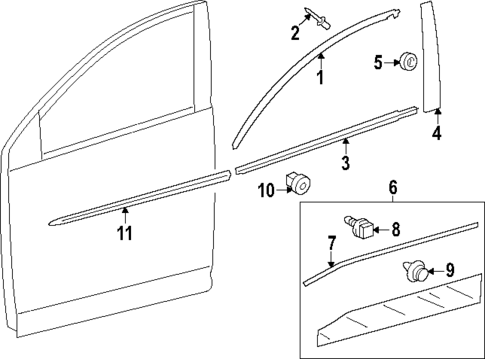Exterior Trim - Front Door for 2022 Toyota Corolla Cross #0