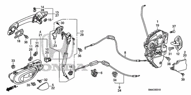 Front Door Locks - Outer Handle for 2011 Honda Civic #0