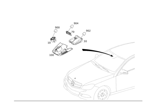 Sensors, Camera and Switches Behind Windshield for 2014 Mercedes-Benz C 350 #0