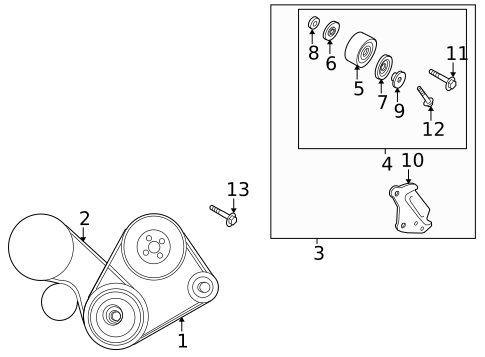 Belts & Pulleys for 2012 Hyundai Elantra #0