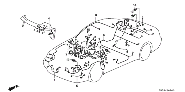 Wire Harness for 2000 Honda Prelude #0
