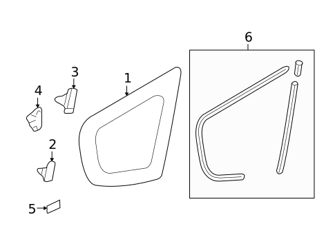 Glass & Hardware for 2008 Honda Fit #1