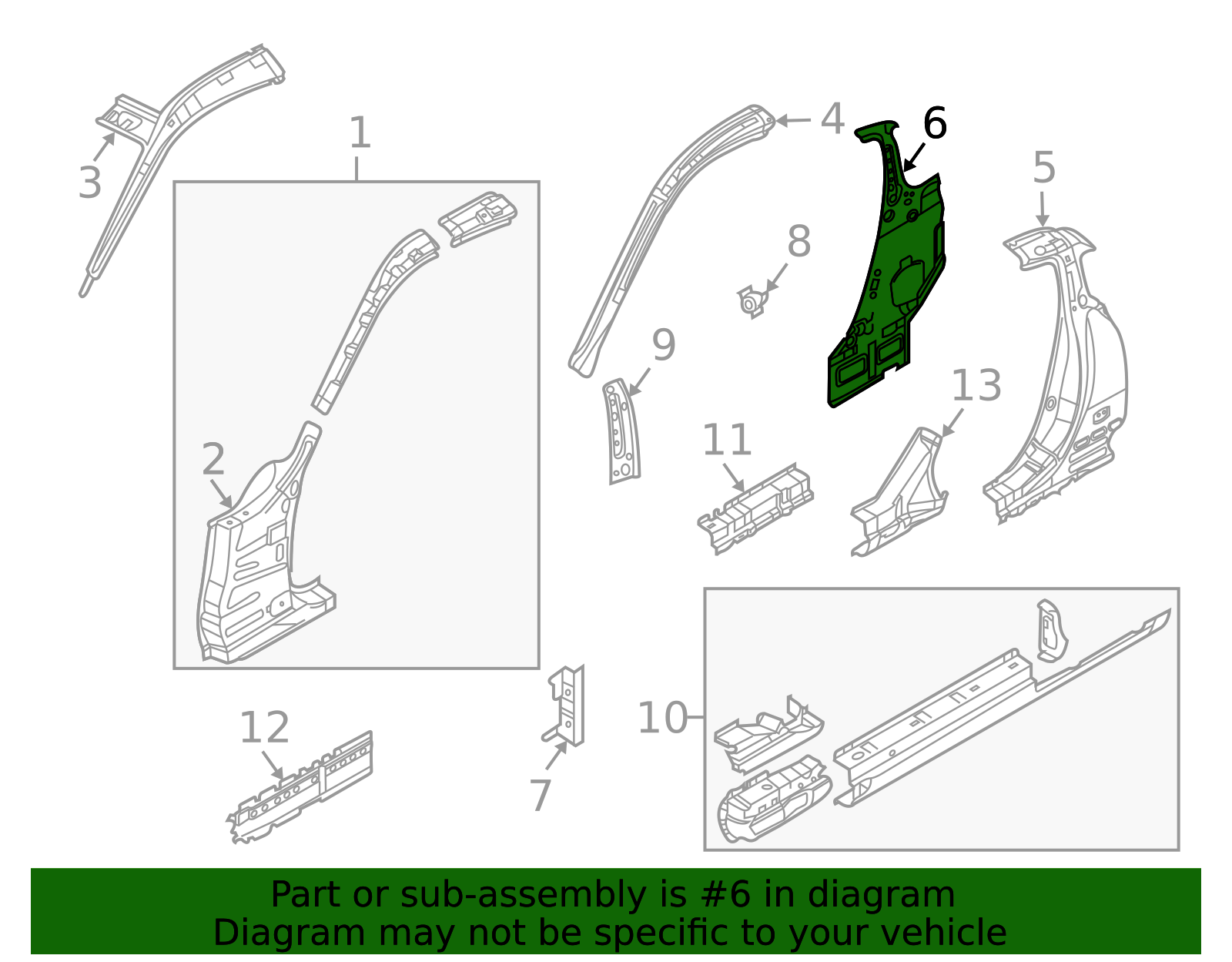 2003-2008 Nissan 350Z Inner Lock Pillar 76533-CD000 | TascaParts.com