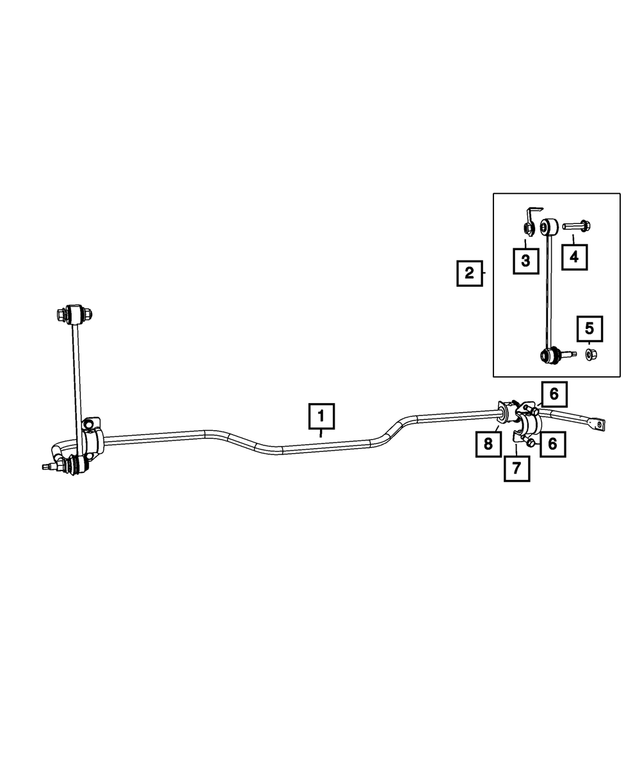 68362114AA - Rear Suspension: Rear Suspension Stabilizer Bar for Mopar Image