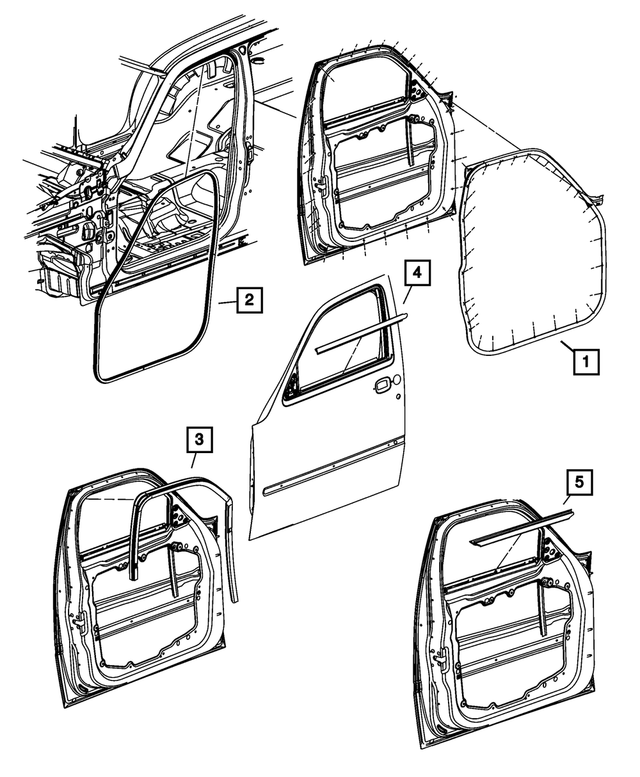 « 5112252AB –  : Intérieur Horizontal De Porte Avant Joint D'etancheite, Côté Droit pour Mopar Image »