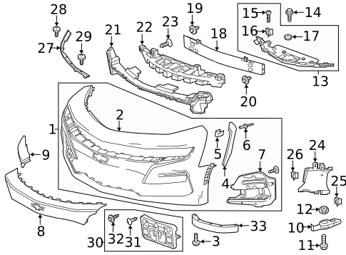 Bumper & Components - Front for 2022 Chevrolet Camaro #0