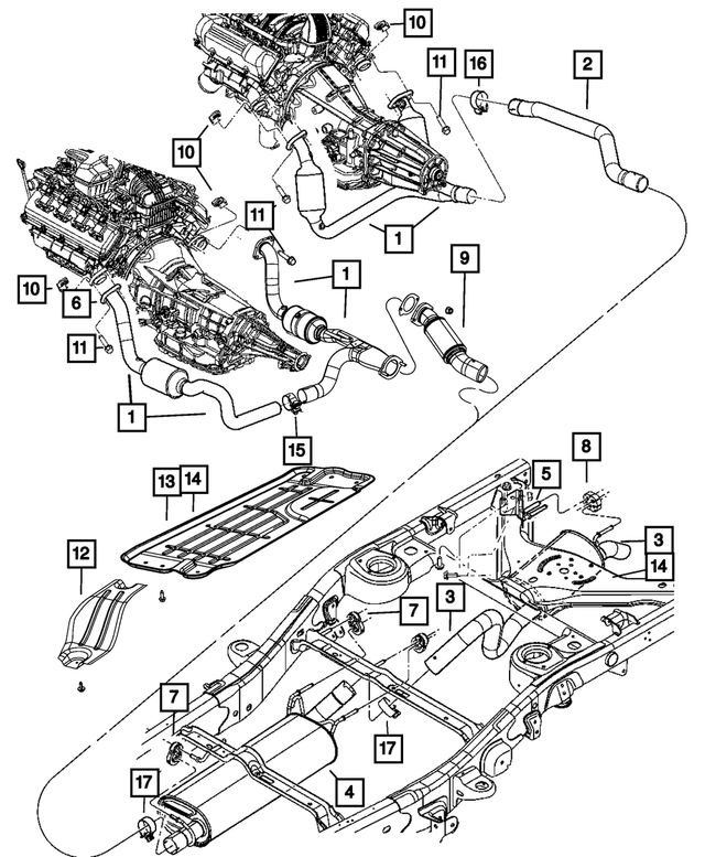 52855736AA - Exhaust: Exhaust Pipe And Converter, Right for Mopar Image image