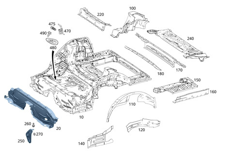 Rear End Floor for 2019 Mercedes-Benz CLS53 AMG #0