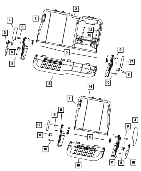 Rear Seats - Second Row Adjusters, Recliners, Shields and Risers for 2018 Ram 2500 #0