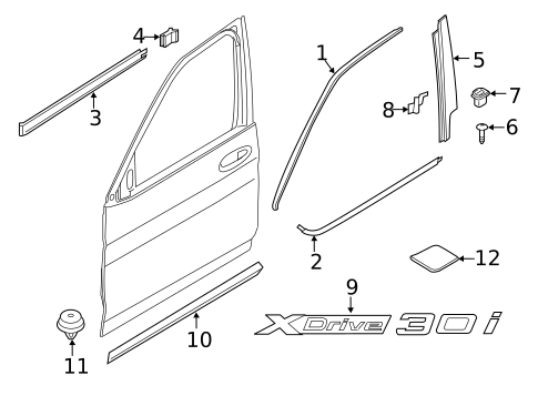 Exterior Trim - Front Door for 2022 BMW X3 #0