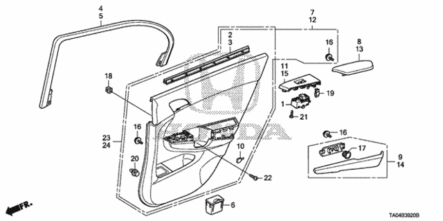 Rear Door Lining for 2010 Honda Accord #0