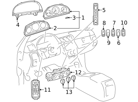 Cluster & Switches for 2003 Mercedes-Benz ML 500 #0