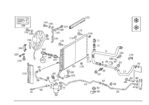 Refrigerant Line Arrangement for 1993 Mercedes-Benz 300SL #0
