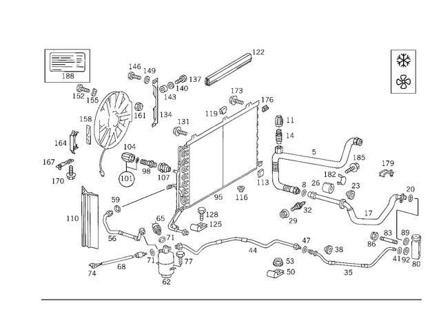 1298300815 - Heating and Ventilation: Piping for Mercedes-Benz: 500SL, 600SL Image image