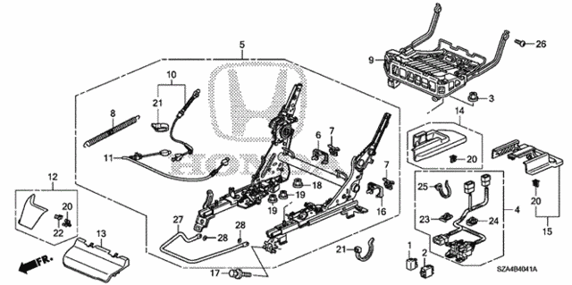 Middle Seat Components (R.) for 2012 Honda Pilot #0