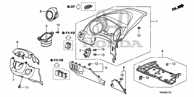 Instrument Panel Garnish (Driver Side) for 2012 Honda Fit #0