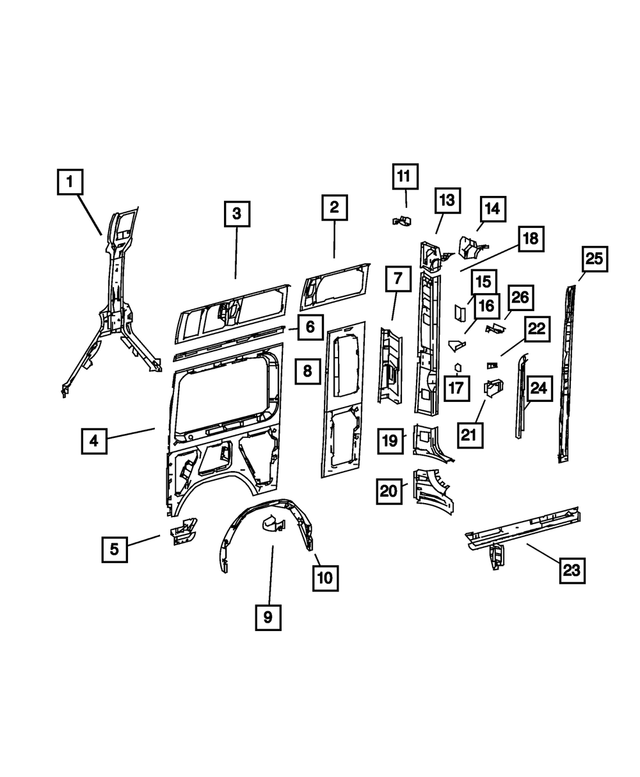 68009351AA - Body Sheet Metal Except Doors: Wheelhouse Panel for Dodge: Sprinter 3500 Image