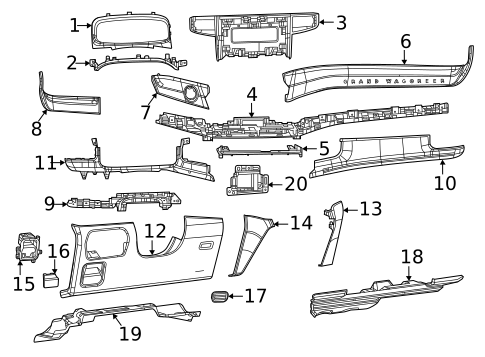Instrument Panel Components for 2022 Jeep Wagoneer #0