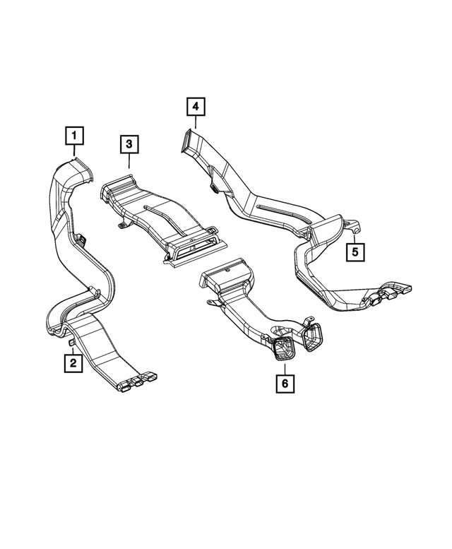 68277059AA - Air Conditioners and Heaters: Floor Duct for Mopar Image