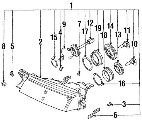 Headlamp Components for 1997 Subaru SVX #0