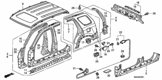 Outer Panel - Roof Panel (Old Style Panel) for 2006 Honda CR-V #0